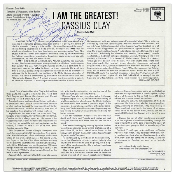 Cassius Clay Signed Album ''I Am the Greatest!'' -- With JSA COA